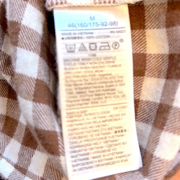 GAP Flannel Double Button Long Sleeve Top size medium - Picture 12 of 12